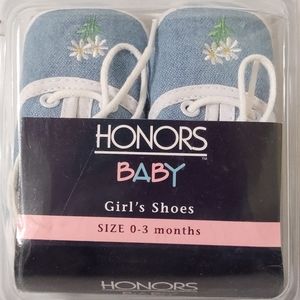 Honors Baby Girls Shoes Blue Denim Canvas Daisy